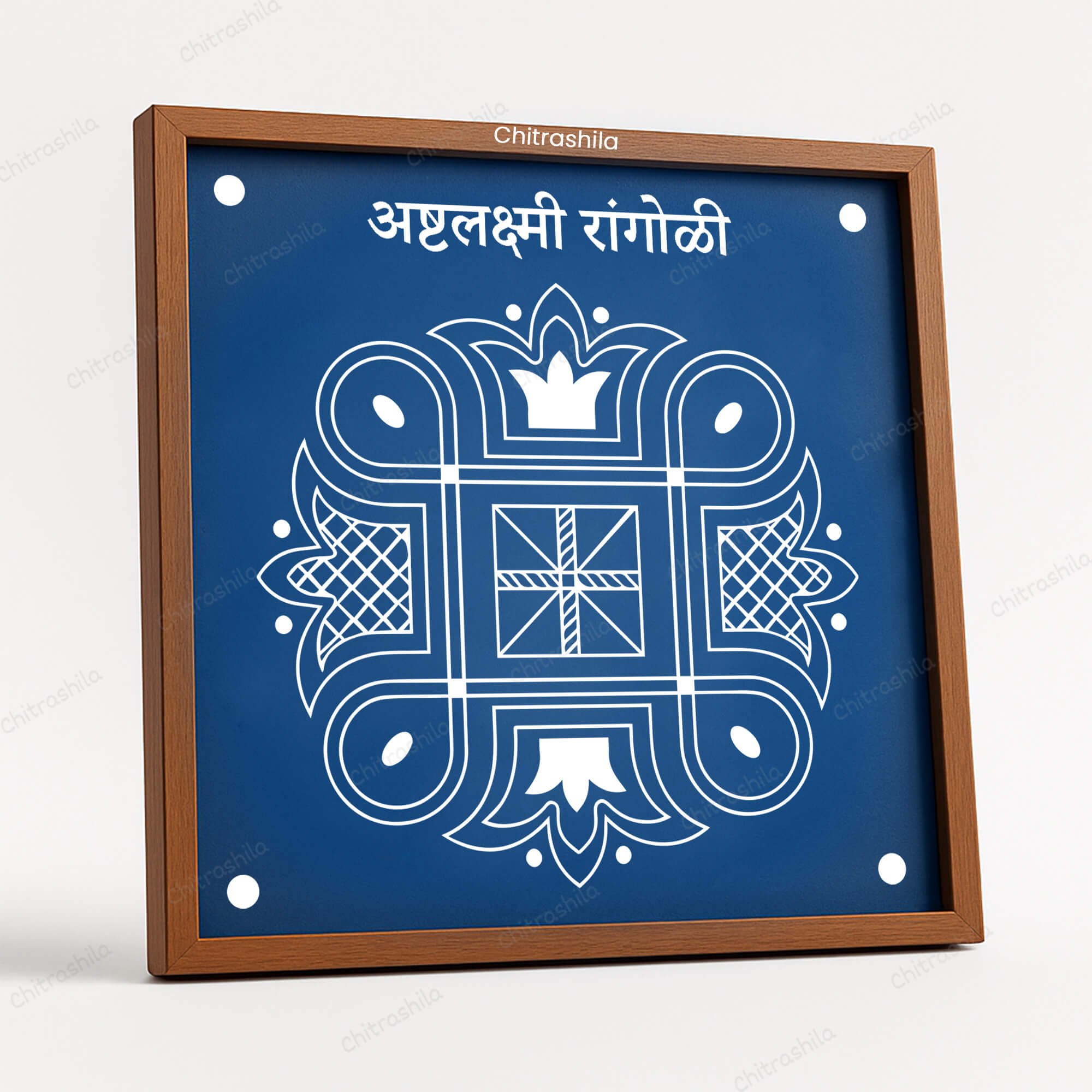 CHITRASHILA® Ashtalakshmi Rangoli Stencil 10x10 Inches (WS‑33)