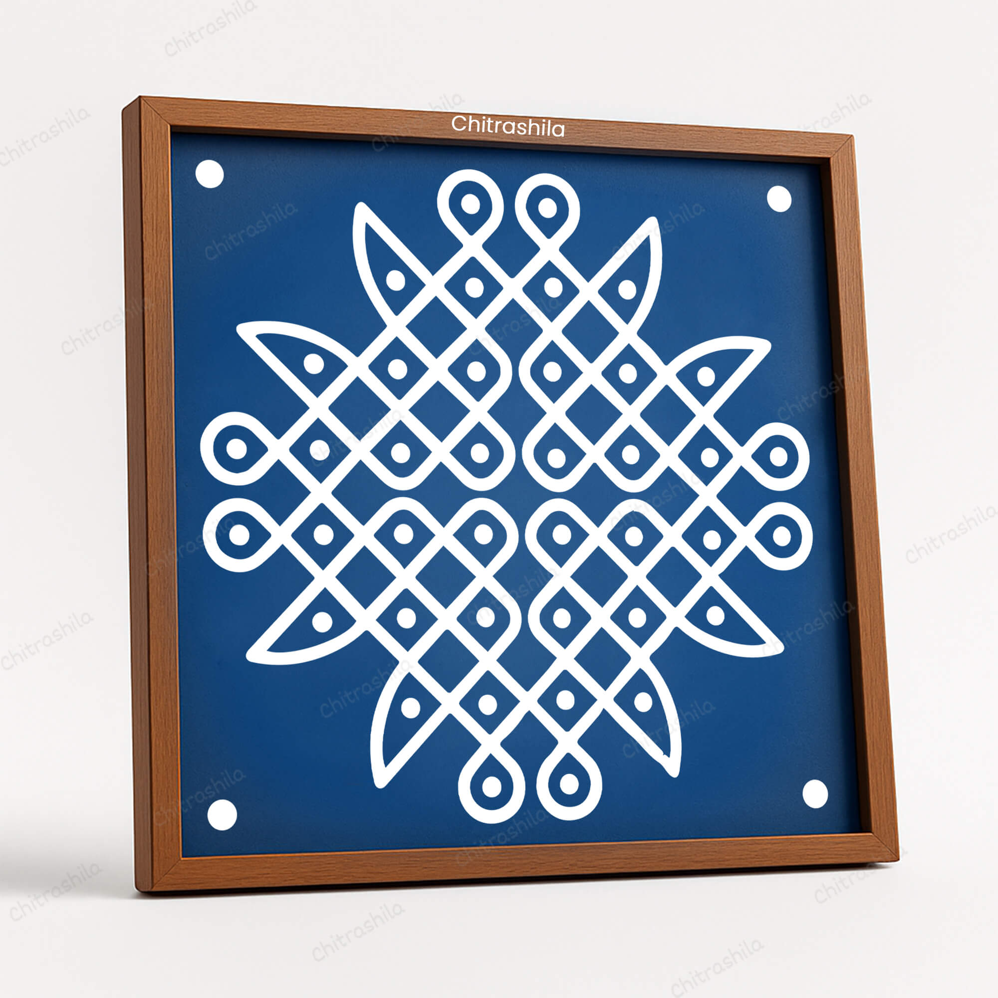 CHITRASHILA® Kambi Kolam Wooden Rangoli Stencils 10X10 inches (WS-10)