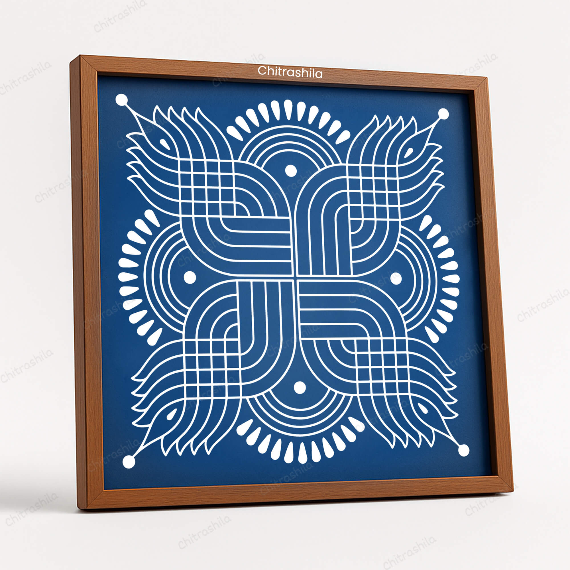 CHITRASHILA® Padi Lotus Kolam Rangoli Stencil 10x10 Inches (WS‑24)