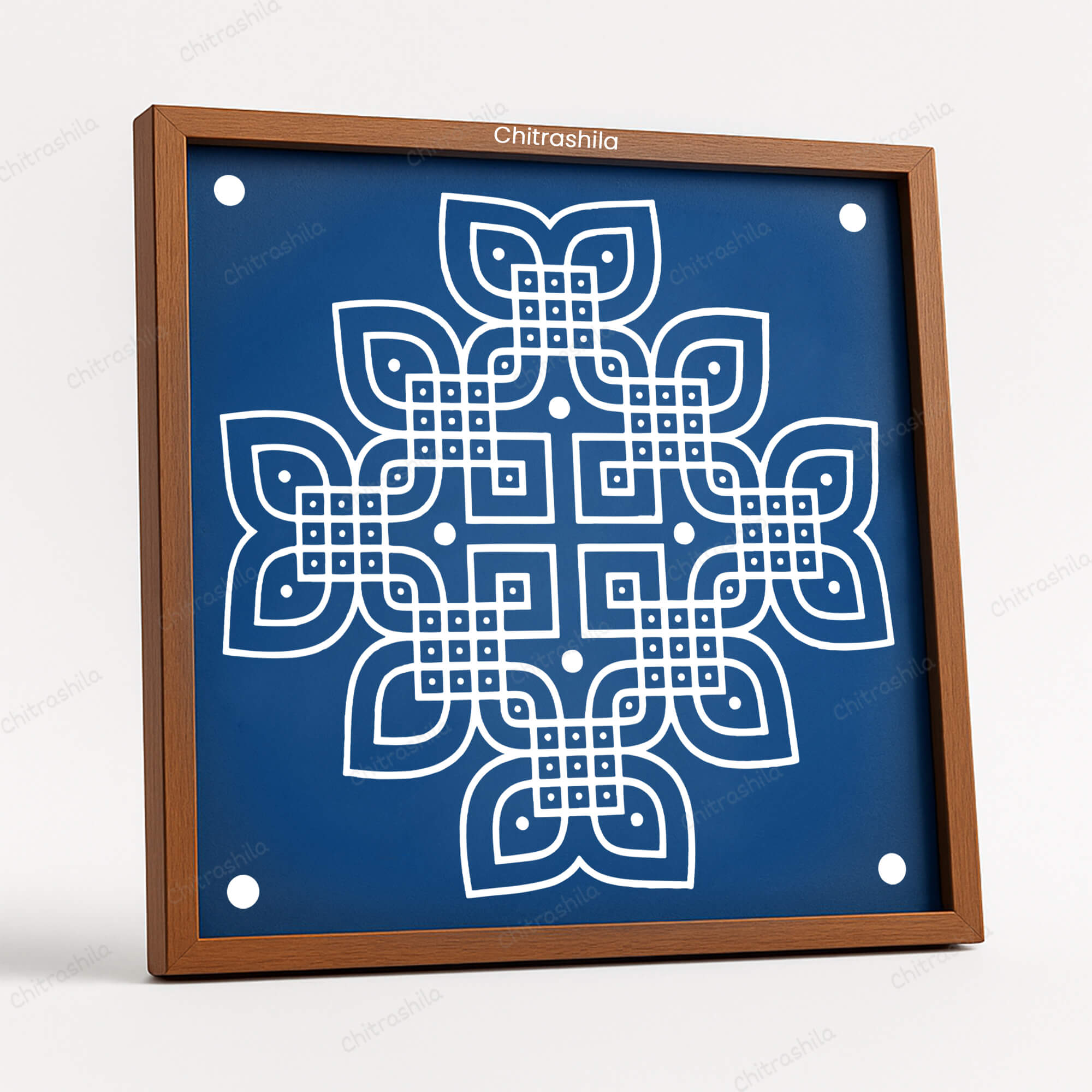 CHITRASHILA® Padi Kolam Wooden Rangoli Stencils 10X10 inches (WS-08)