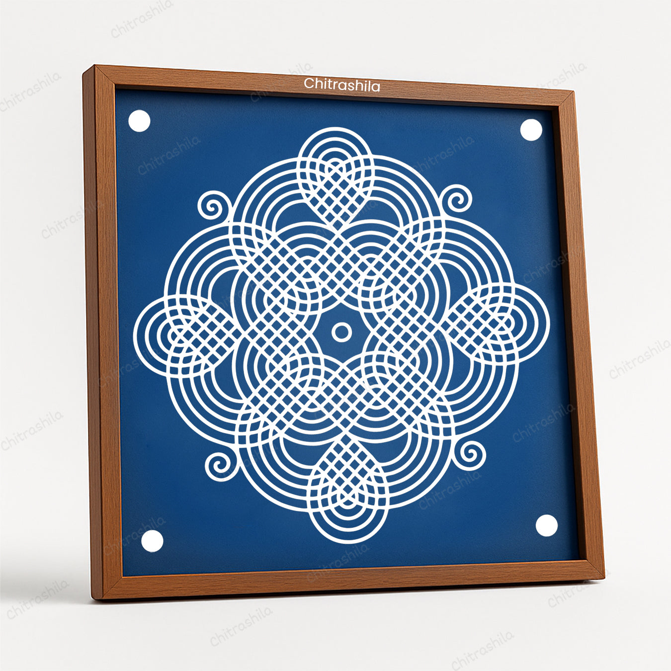 Rice Flower Kolam Wooden Rangoli Stencil 10x10 Inches (WS-85)