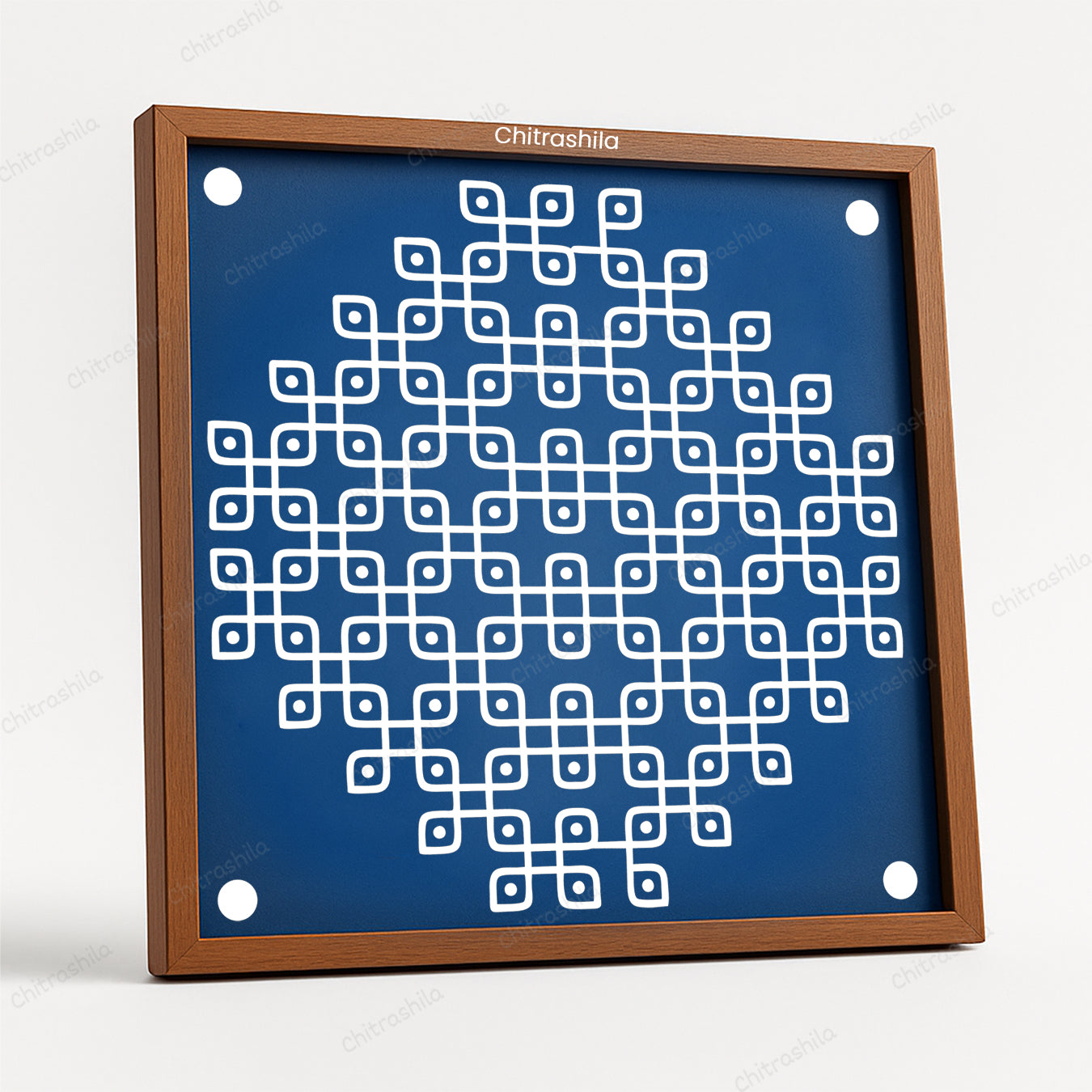 Kolam Dot Wooden Rangoli Stencil 10x10 Inches (WS-68)