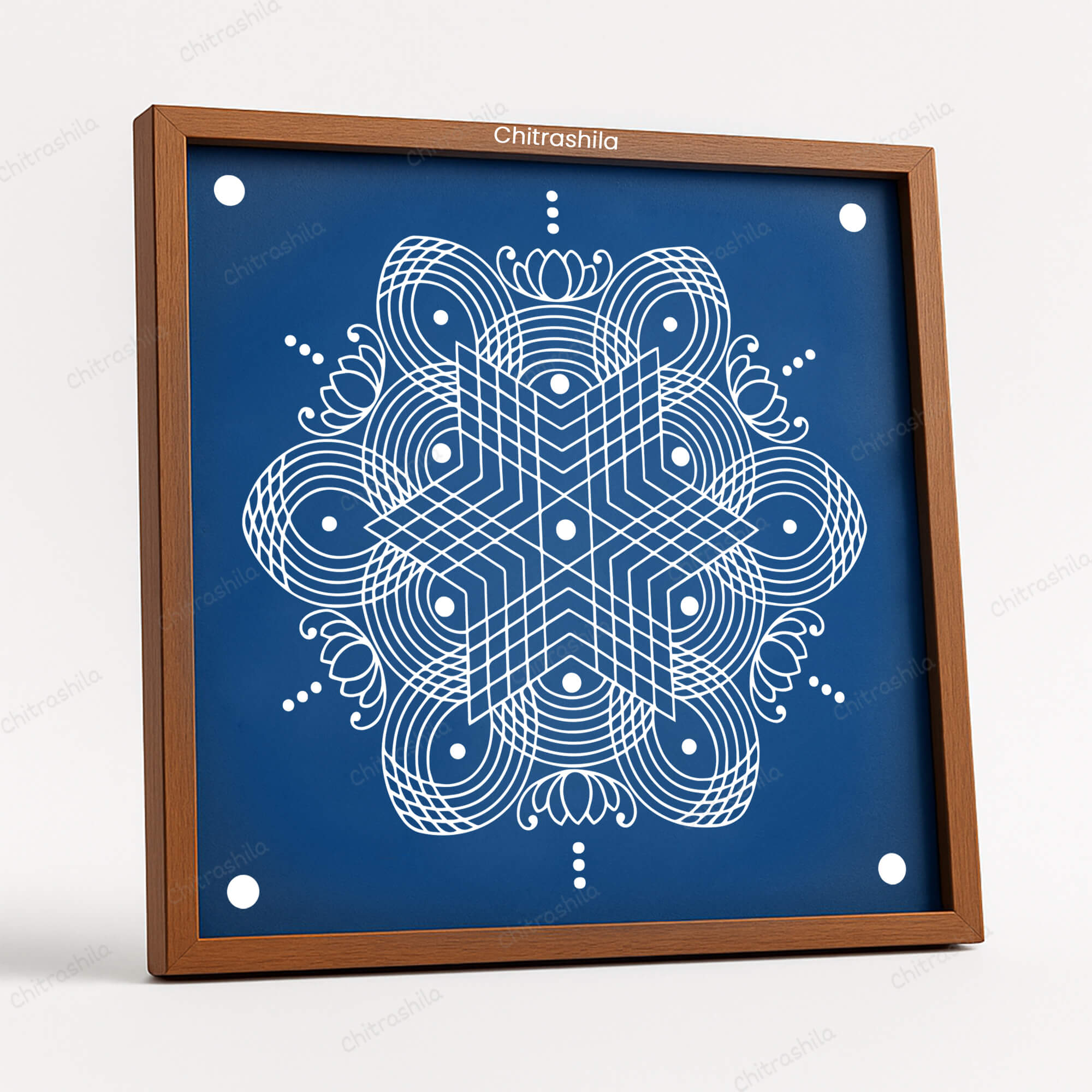 CHITRASHILA® Star & Lotus Kolam Design Rangoli Stencil 10x10 Inches (WS‑25)