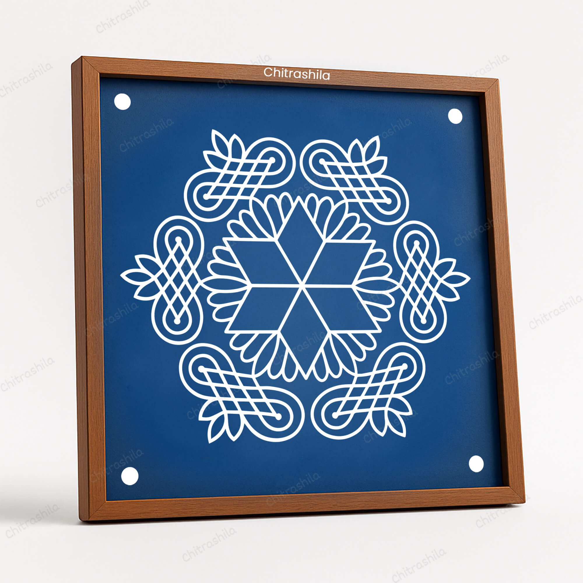 CHITRASHILA® Six Way Patterned Kolam Rangoli Stencil 10x10 Inches (WS‑30)