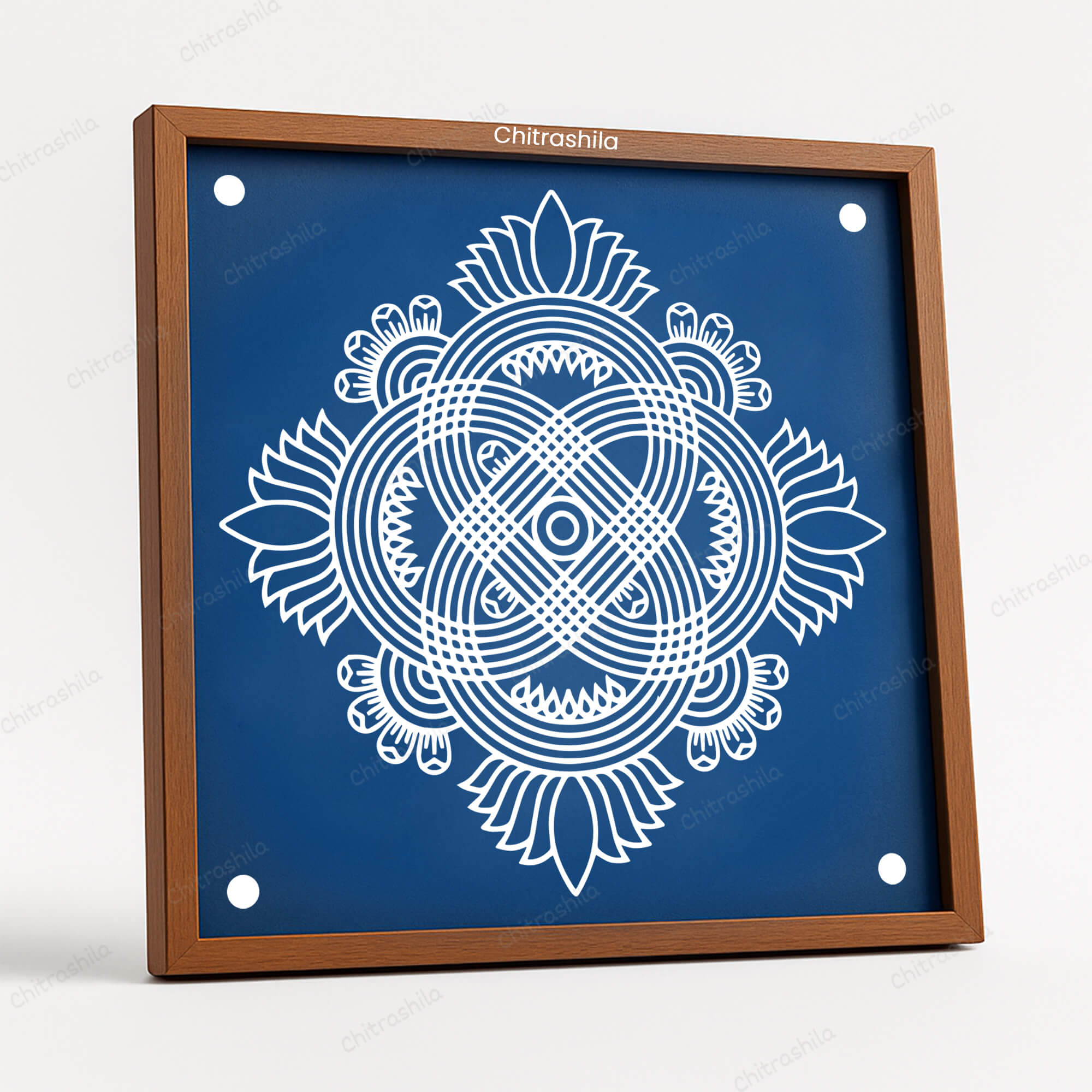 CHITRASHILA® Padi Kolam Wooden Rangoli Stencils 10X10 inches (WS-09)