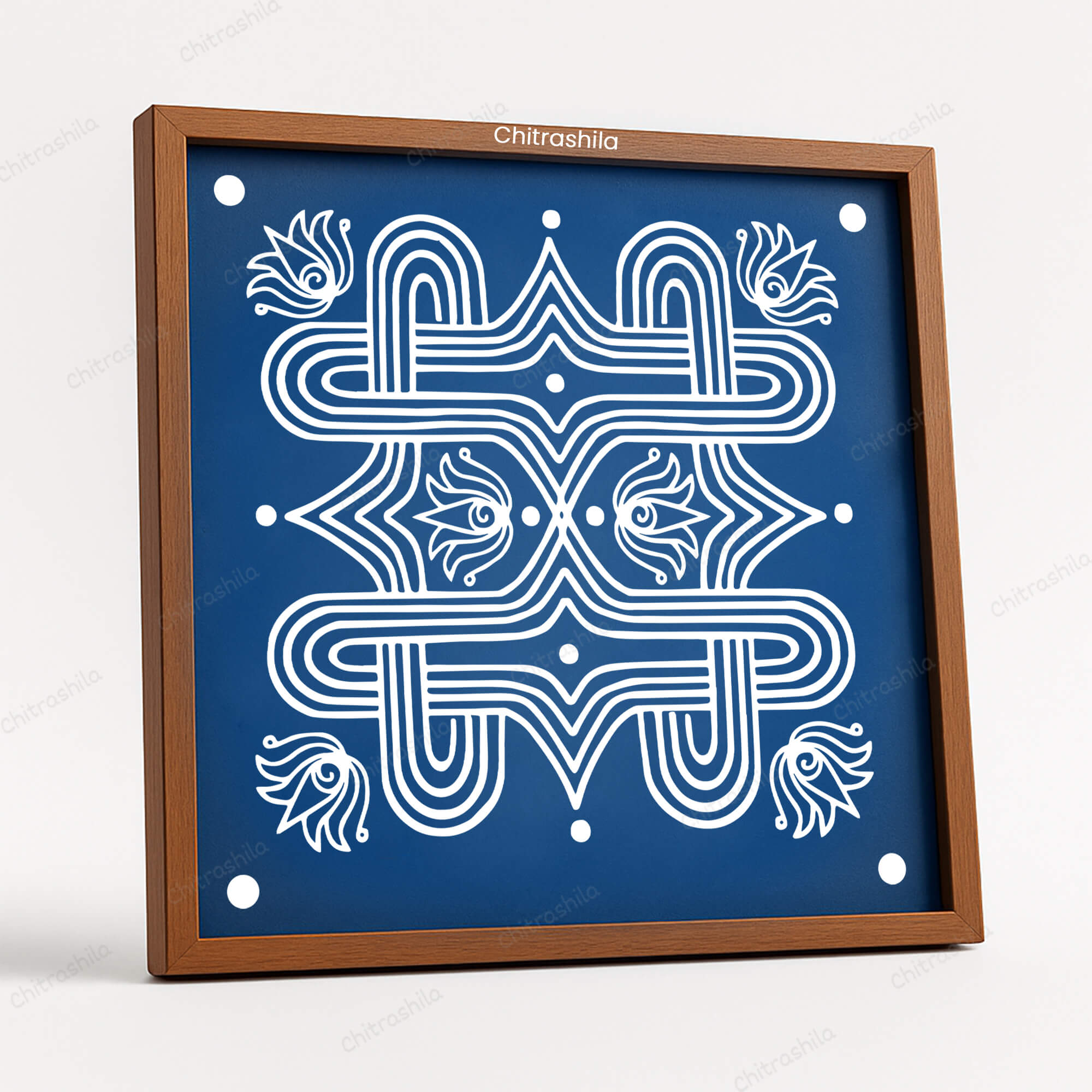 CHITRASHILA® Padi Kolam Wooden Rangoli Stencils 10X10 inches (WS-07)