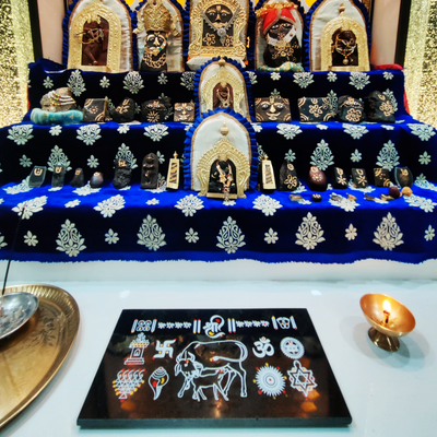 CHITRASHILA® Gau Mata Chaitrangan Rangoli with Laxmi Charan Paduka  - Combo