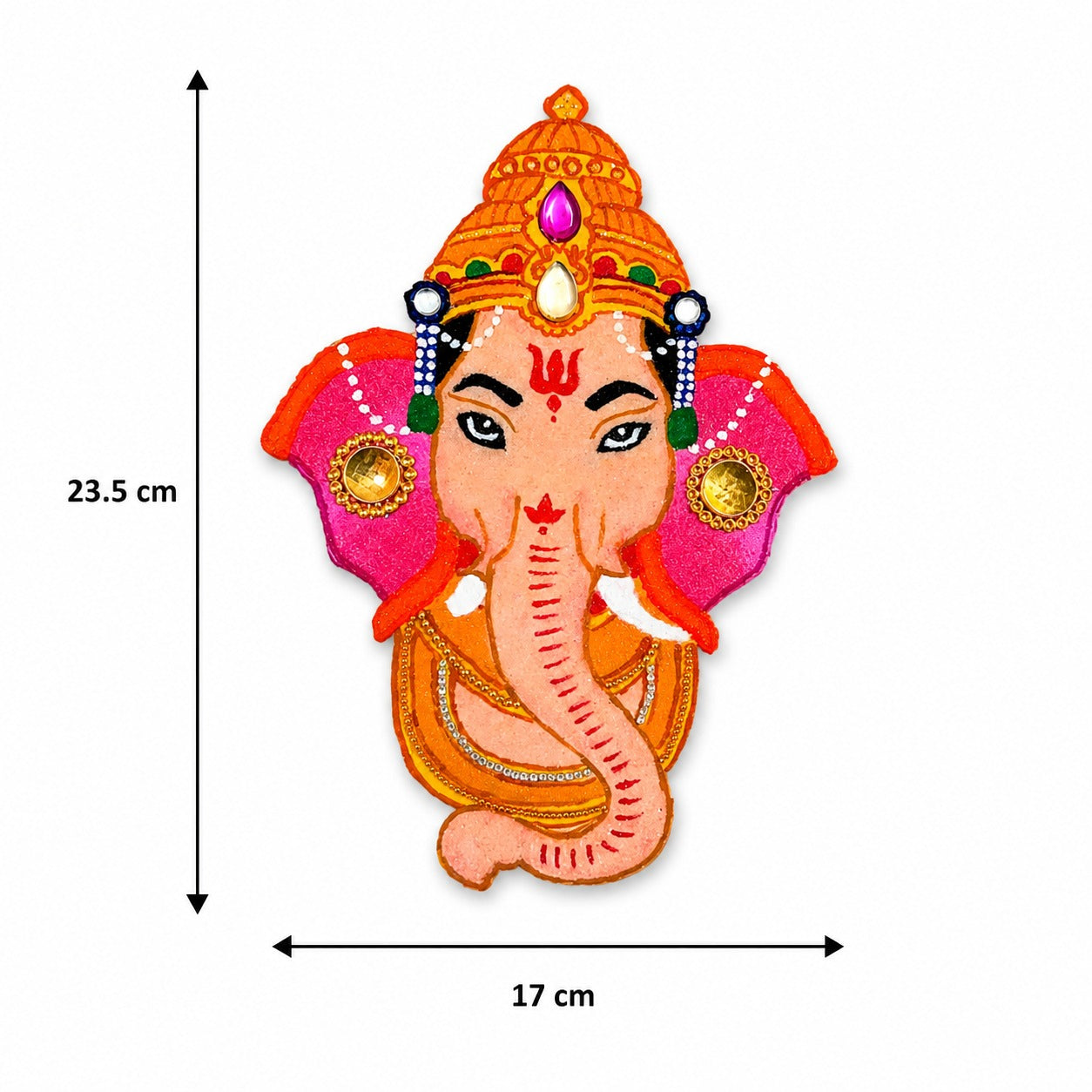 Shree Ganesh Face OHP Rangoli Sheet - Reusable Pooja Design