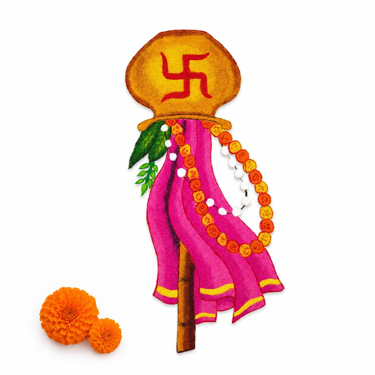Gudi Padwa OHP Rangoli Sheet - Traditional Design