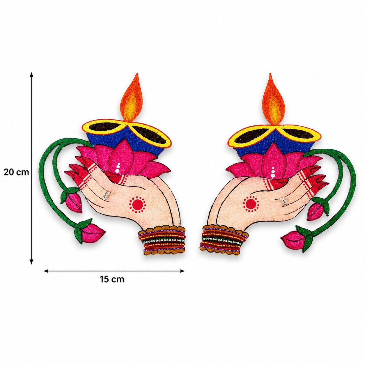 Welcome Hands with Diya OHP Rangoli Sheet - Pack of 2