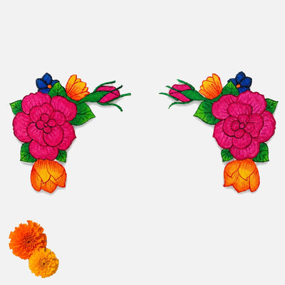 Corner Flower Design OHP Rangoli Sheet - Pack of 2