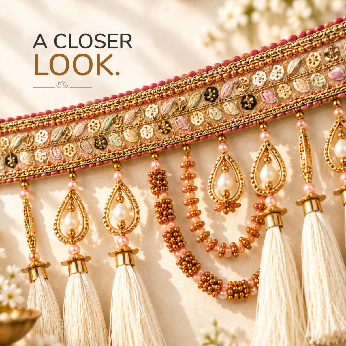 Traditional artisan toran — Diwali & Navratri door decor