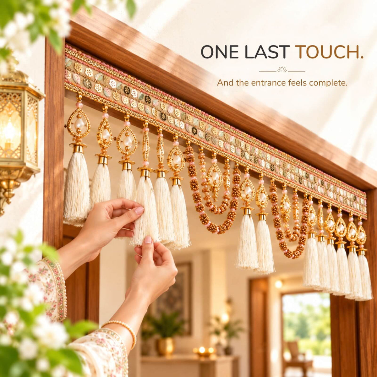 Handcrafted artisan toran — 3 meter main door hanging