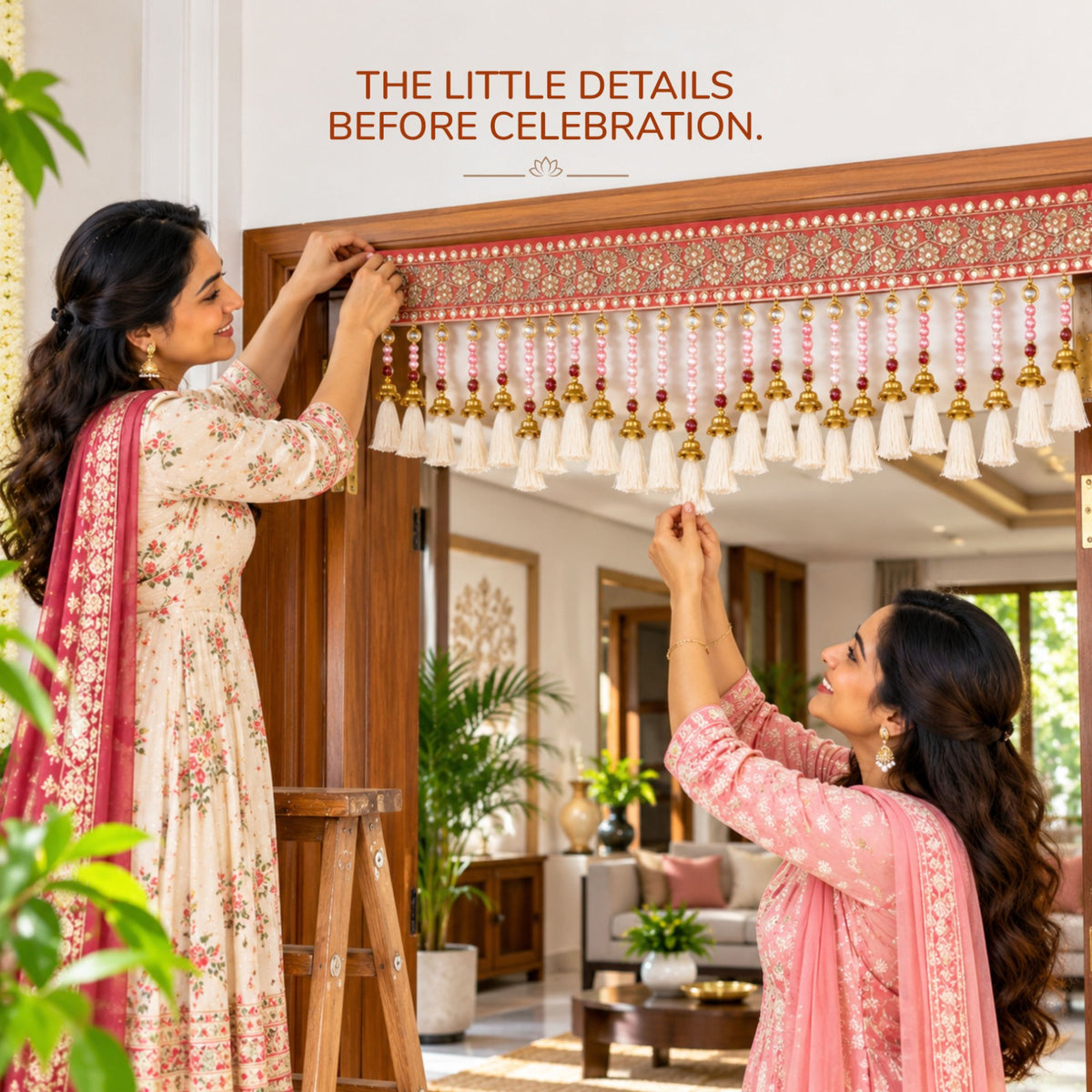 Luxe handwoven toran — Diwali & Navratri main door hanging