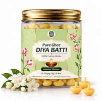 Pure Ghee Diya Batti with Jasmine | Ready-to-Light Cotton Wicks for Pooja & Aarti - 200g