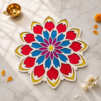 CHITRASHILA® Open Bloom MDF Rangoli Mat (12x12 inches)-D09