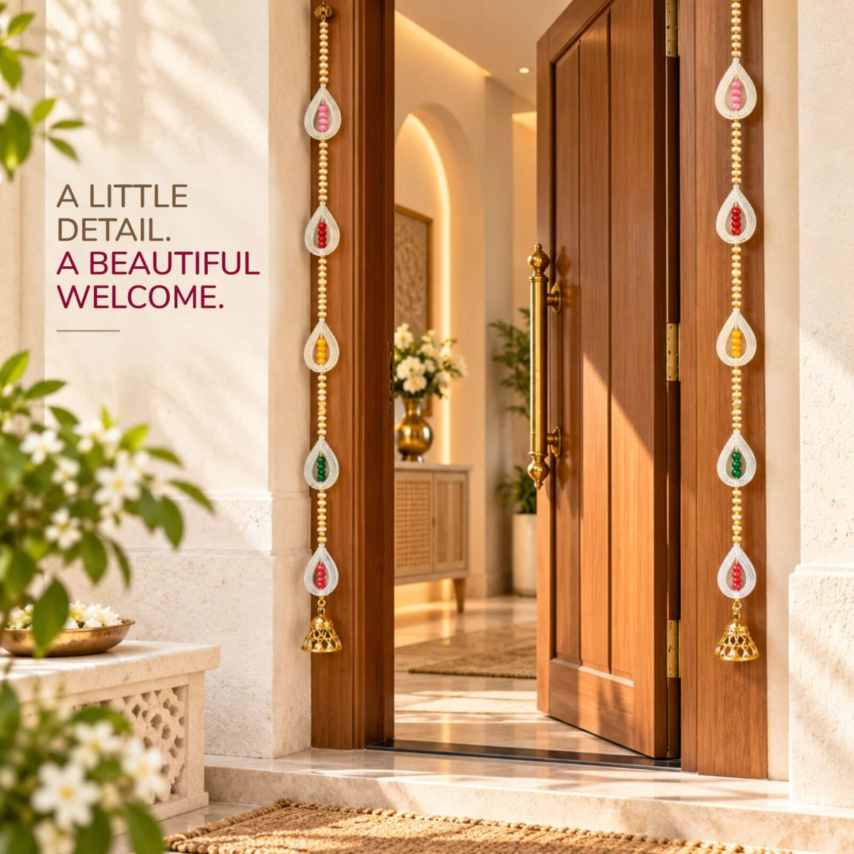 Handcrafted signature latkan — festive door and wall hanging