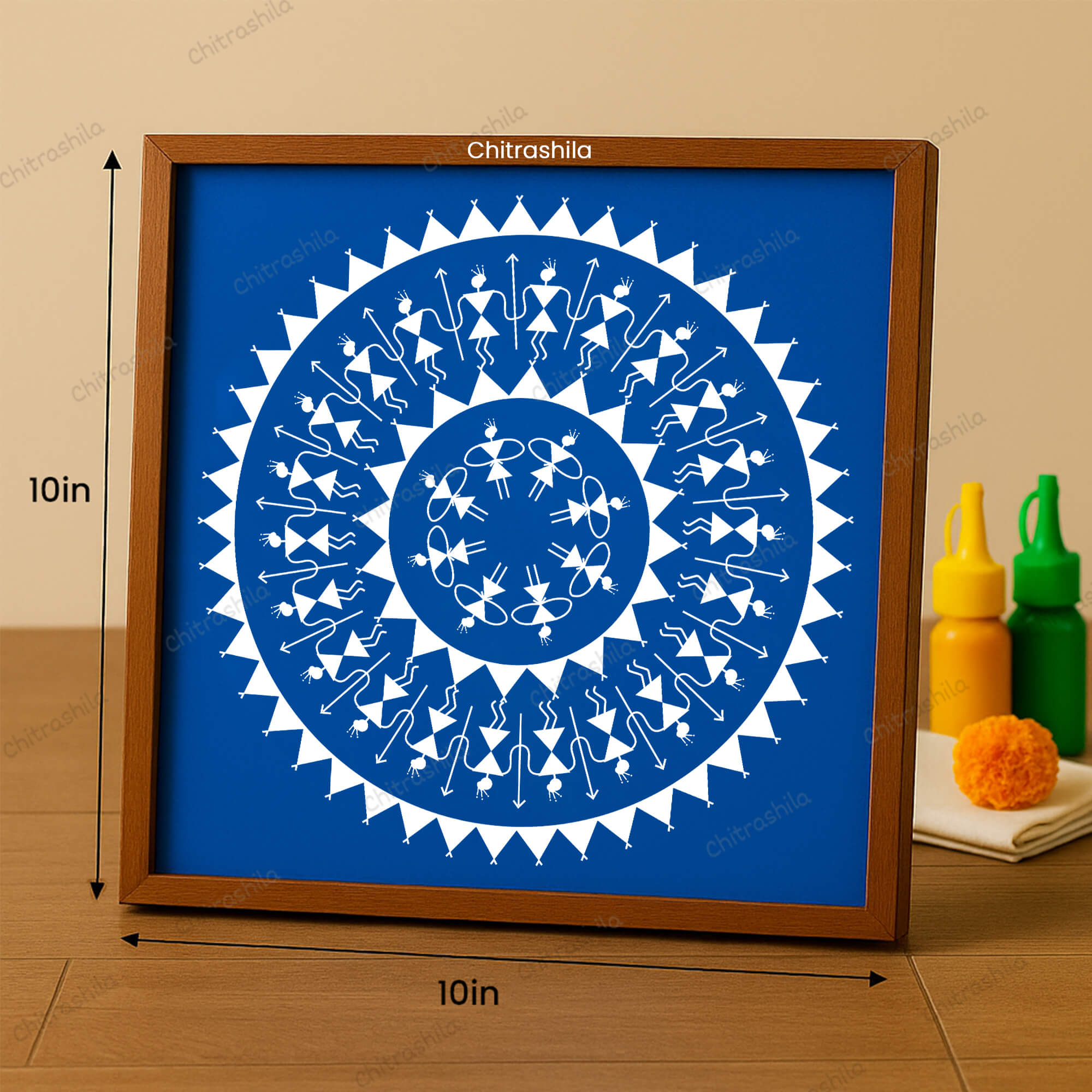 CHITRASHILA® Echoes of Warli - Circle of Unity 10x10 inches (WS-15)