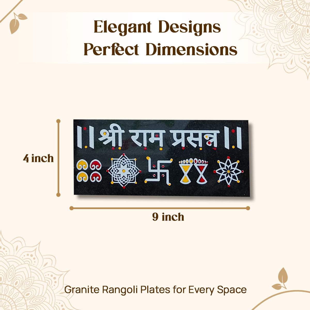 CHITRASHILA® Shri Ram Prasanna Granite Printed Rangoli (9*4 inch)
