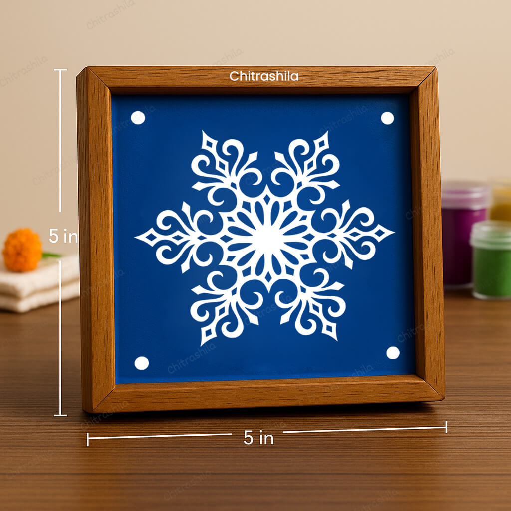 CHITRASHILA® Compact Artistic Rangoli Motif Stencil – 5x5 Inches (WA-44)