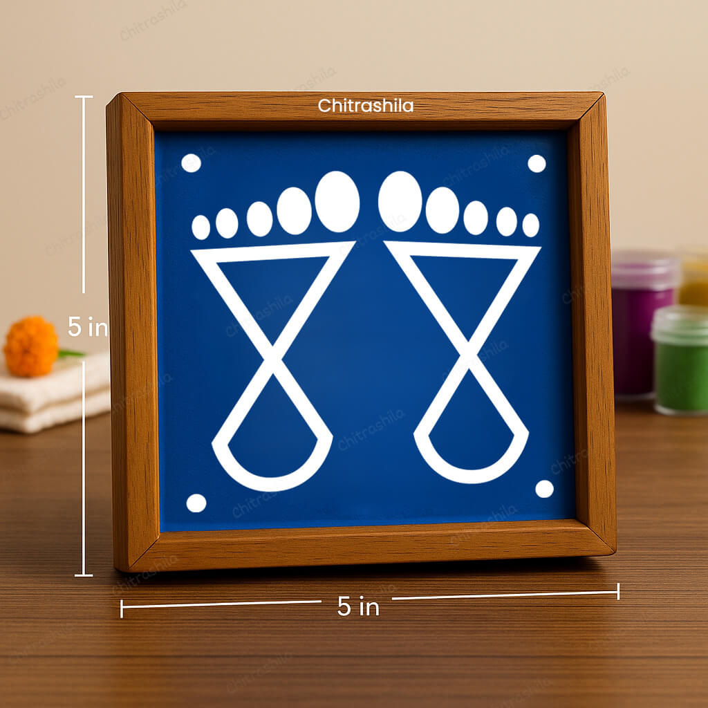 CHITRASHILA® Geometric Footprint Motif Rangoli Stencil – 5x5 Inches (WA-25)