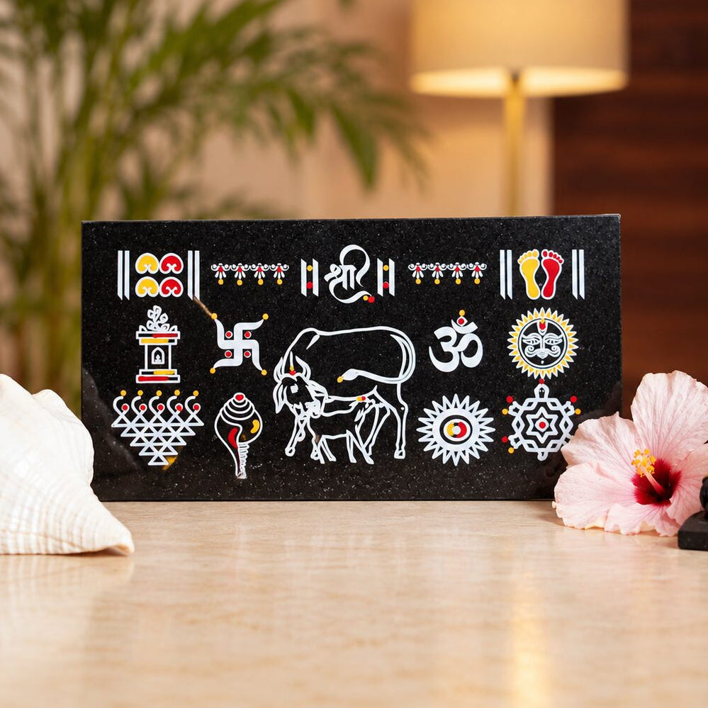 Gau Mata Chaitrangan Rangoli Granite Printed