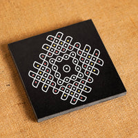 Pulli Kolam Diamond Granite Printed Rangoli | Permanent Rangoli Tile 6×6 Inch (R-05)