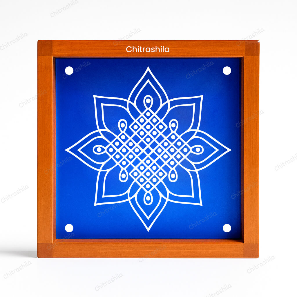 CHITRASHILA® Kolam Flower Heritage Rangoli Stencil – 5x5 Inches (WA-31)