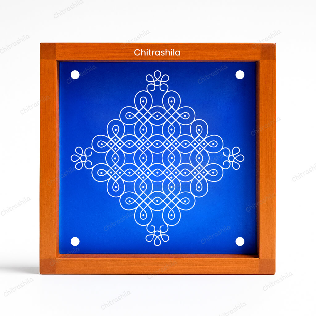 CHITRASHILA® Small Delicate Pattern Kolam Rangoli Stencil – 5x5 Inches (WA-40)