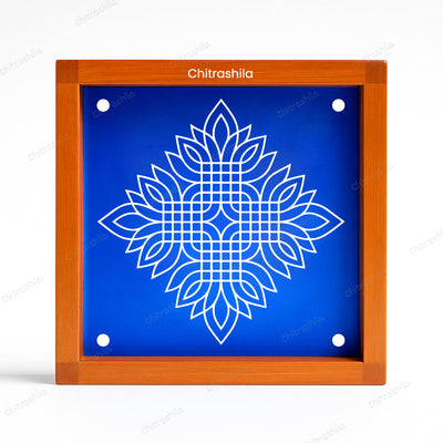 CHITRASHILA® Miniature Lotus Pattern Rangoli Stencil – 5x5 Inches (WA-43)