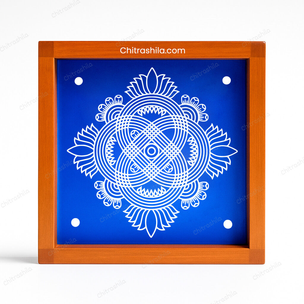 CHITRASHILA® Padi Kolam Wooden Rangoli Stencils 10X10 inches - S09