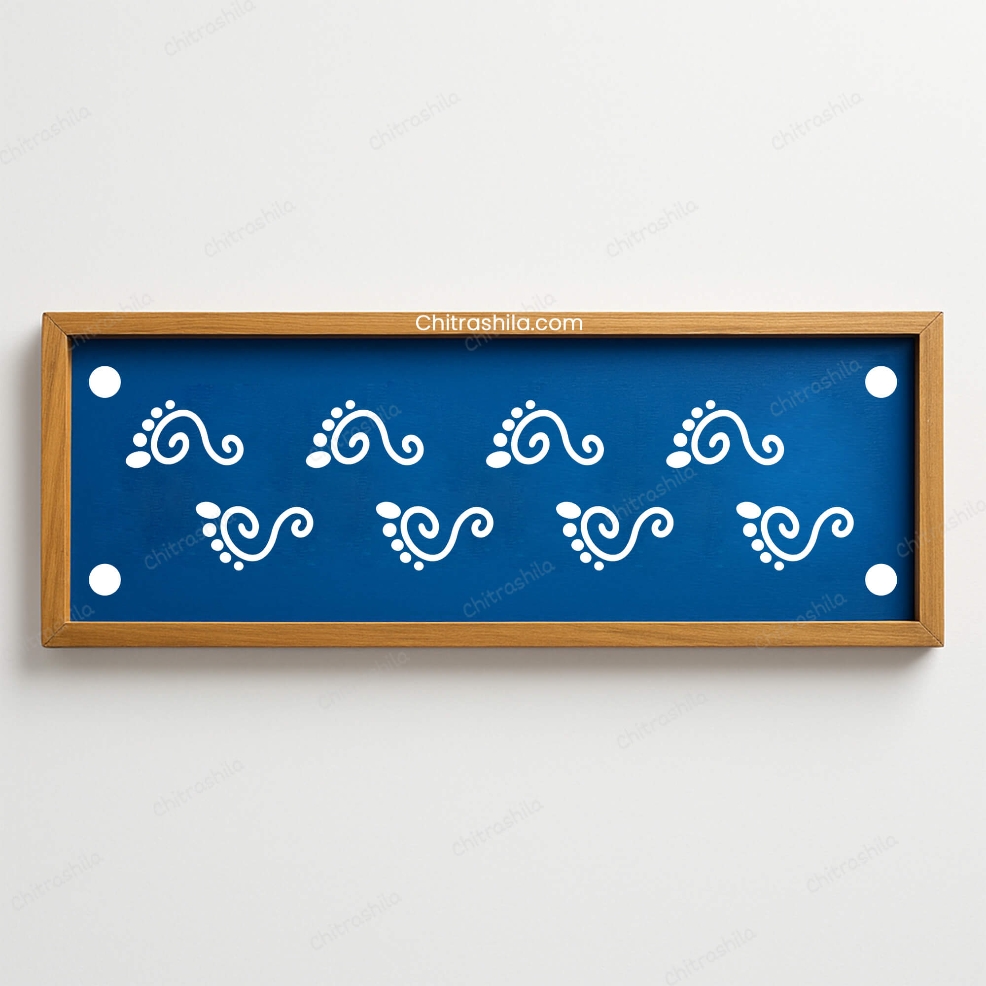 CHITRASHILA® Lakshmi Padam Border Wooden Rangoli Stencils 17x5 inches