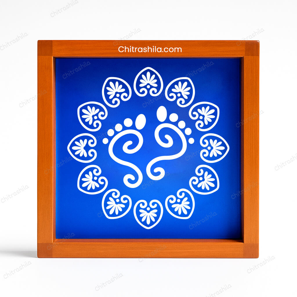 Lakshmi charan paduka Wooden Rangoli Stencil 