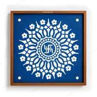 CHITRASHILA® Shubh Swastik Wooden Rangoli Stencil | Reusable Rangoli Stencil 10×10 Inch (WS-41)