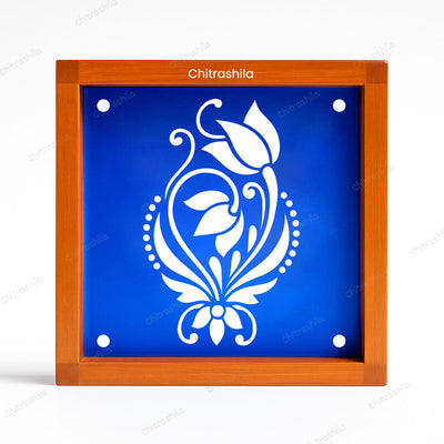 CHITRASHILA® Modern Delicate Floral Rangoli Stencil – 5x5 Inches (WA‑37)