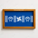 CHITRASHILA® Laxmi Charan Paduka With Swastik Wooden Rangoli Stencil 9x5 Inches (WC-06)