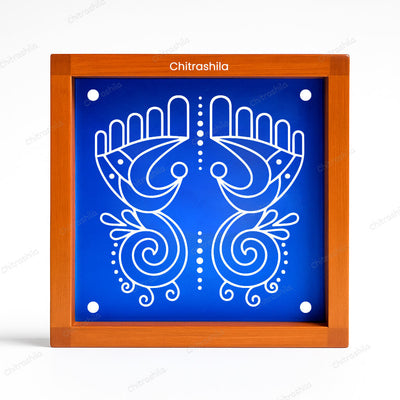CHITRASHILA® Lakshmi Paduka Rangoli Stencil with Modern Detailing – 5x5 Inches (WA-22)