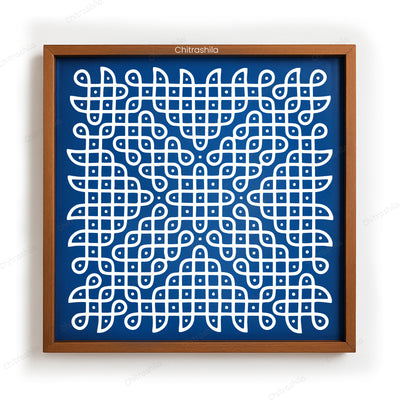 CHITRASHILA® Classic Kolam Wooden Rangoli Stencil | Reusable Rangoli Stencil 10×10 Inch (WS-58)