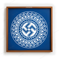 CHITRASHILA® Mangala Swastik Wooden Rangoli Stencil | Reusable Rangoli Stencil 10×10 Inch (WS-43)