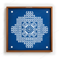 CHITRASHILA® Sacred Kolam Wooden Rangoli Stencil | Reusable Rangoli Stencil 10×10 Inch (WS-55)