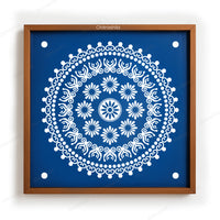 CHITRASHILA® Divine Mandala Wooden Rangoli Stencil | Reusable Rangoli Stencil 10×10 Inch (WS-48)