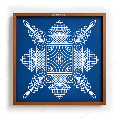 CHITRASHILA® Temple Kolam Wooden Rangoli Stencil | Reusable Rangoli Stencil 10×10 Inch (WS-57)