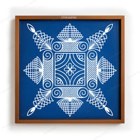 CHITRASHILA® Temple Kolam Wooden Rangoli Stencil | Reusable Rangoli Stencil 10×10 Inch (WS-57)