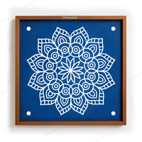 CHITRASHILA® Lotus Mandala Wooden Kolam Stencil | Reusable Rangoli Stencil 10×10 Inch (WS-52)