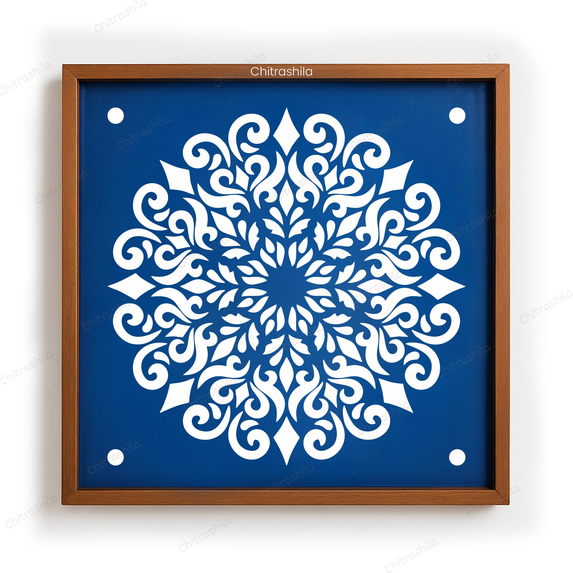 CHITRASHILA® Royal Mandala Wooden Rangoli Stencil | Reusable Rangoli Stencil 10×10 Inch (WS-50)