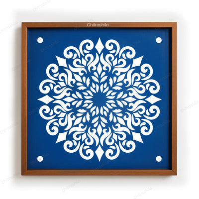 CHITRASHILA® Royal Mandala Wooden Rangoli Stencil | Reusable Rangoli Stencil 10×10 Inch (WS-50)