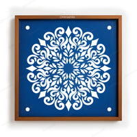 CHITRASHILA® Royal Mandala Wooden Rangoli Stencil | Reusable Rangoli Stencil 10×10 Inch (WS-50)