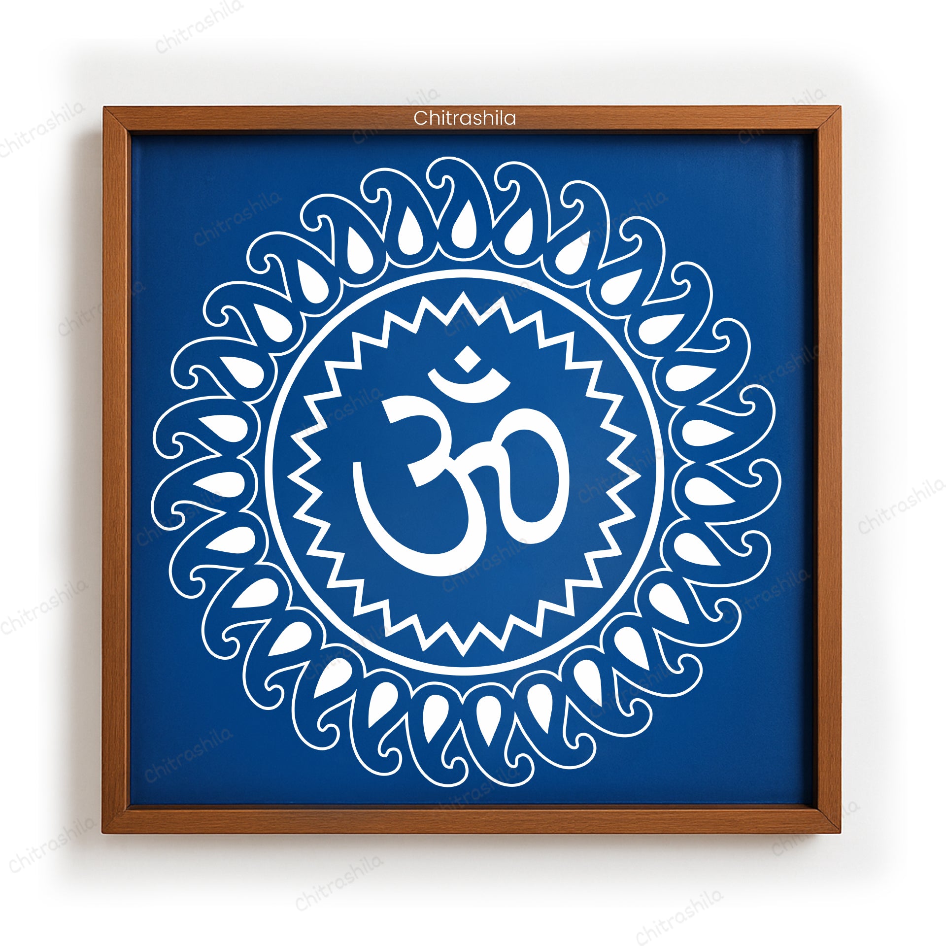 CHITRASHILA® Om Jyoti Wooden Rangoli Stencil | Reusable Rangoli Stencil 10×10 Inch (WS-44)
