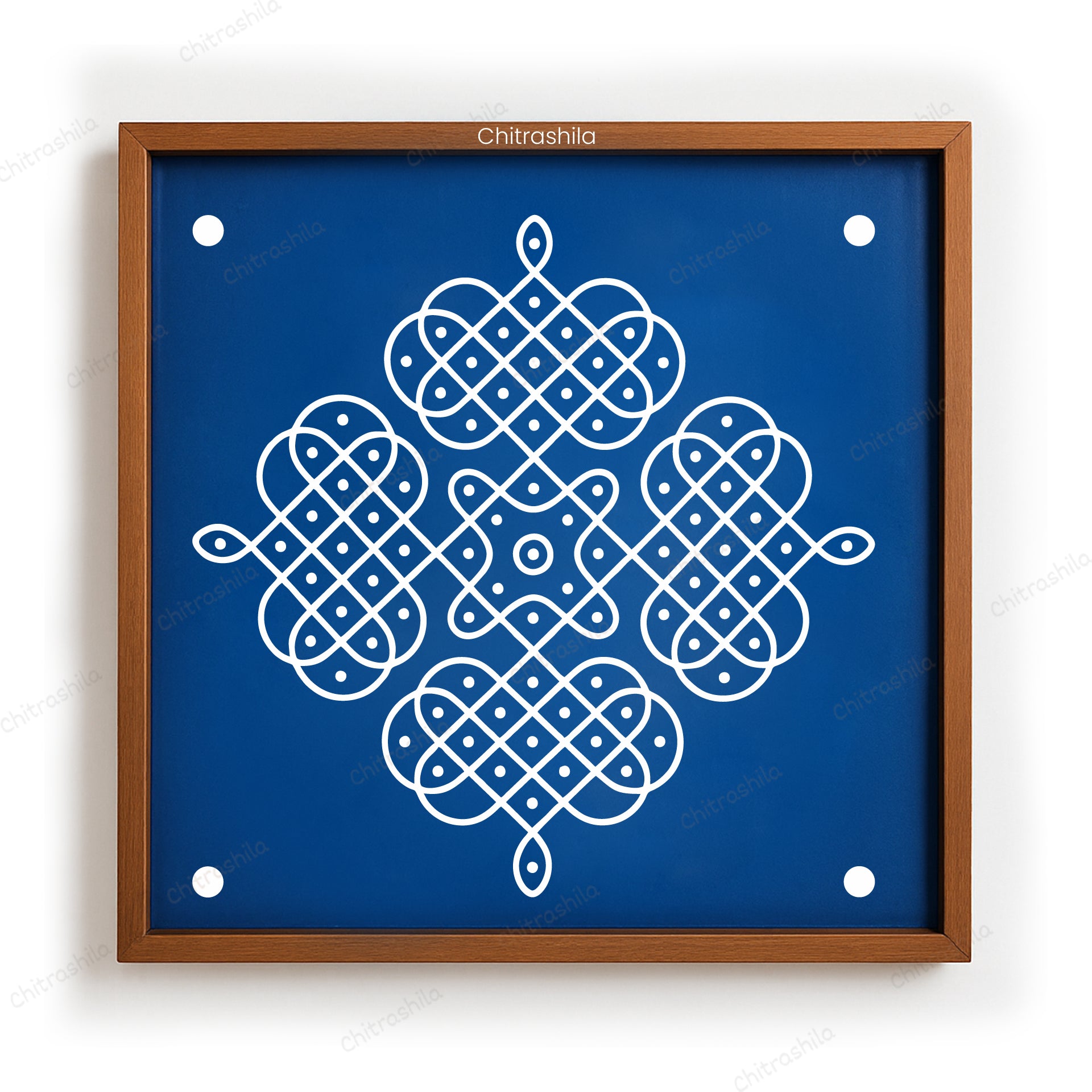 CHITRASHILA® Nitya Kolam Wooden Rangoli Stencil | Reusable Rangoli Stencil 10×10 Inch (WS-60)