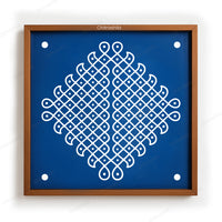 CHITRASHILA® Kolam Dots Diamond Wooden Rangoli Stencil | Reusable Rangoli Stencil 10×10 Inch (WS-53)